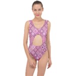 Pink Retro Texture With Rhombus, Retro Backgrounds Center Cut Out Swimsuit