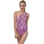 Pink Retro Texture With Rhombus, Retro Backgrounds To One Side Swimsuit