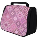 Pink Retro Texture With Rhombus, Retro Backgrounds Full Print Travel Pouch (Big)