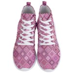 Pink Retro Texture With Rhombus, Retro Backgrounds Men s Lightweight High Top Sneakers
