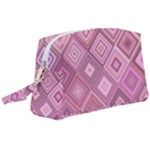 Pink Retro Texture With Rhombus, Retro Backgrounds Wristlet Pouch Bag (Large)