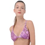 Pink Retro Texture With Rhombus, Retro Backgrounds Knot Up Bikini Top