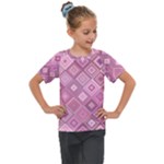 Pink Retro Texture With Rhombus, Retro Backgrounds Kids  Mesh Piece T-Shirt