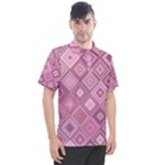 Pink Retro Texture With Rhombus, Retro Backgrounds Men s Polo T-Shirt