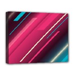 Pink-blue Retro Background, Retro Backgrounds, Lines Deluxe Canvas 20  x 16  (Stretched)
