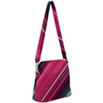 Pink-blue Retro Background, Retro Backgrounds, Lines Zipper Messenger Bag