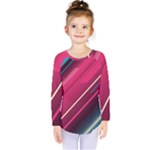 Pink-blue Retro Background, Retro Backgrounds, Lines Kids  Long Sleeve T-Shirt