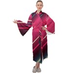 Pink-blue Retro Background, Retro Backgrounds, Lines Maxi Velvet Kimono