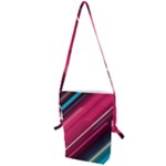 Pink-blue Retro Background, Retro Backgrounds, Lines Folding Shoulder Bag