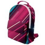 Pink-blue Retro Background, Retro Backgrounds, Lines Flap Pocket Backpack (Small)