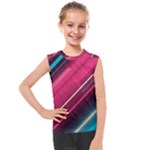 Pink-blue Retro Background, Retro Backgrounds, Lines Kids  Mesh Tank Top
