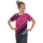 Pink-blue Retro Background, Retro Backgrounds, Lines Kids  Mesh Piece T-Shirt