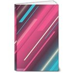 Pink-blue Retro Background, Retro Backgrounds, Lines 8  x 10  Softcover Notebook