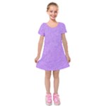 Purple Paper Texture, Paper Background Kids  Short Sleeve Velvet Dress