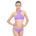 Purple Paper Texture, Paper Background High Neck Bikini Set