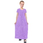 Purple Paper Texture, Paper Background Kids  Short Sleeve Maxi Dress