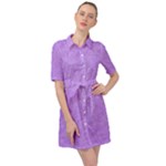 Purple Paper Texture, Paper Background Belted Shirt Dress
