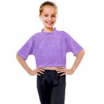 Purple Paper Texture, Paper Background Kids Mock Neck T-Shirt
