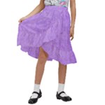 Purple Paper Texture, Paper Background Kids  Ruffle Flared Wrap Midi Skirt