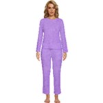 Purple Paper Texture, Paper Background Womens  Long Sleeve Lightweight Pajamas Set