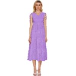 Purple Paper Texture, Paper Background V-Neck Drawstring Shoulder Sleeveless Maxi Dress
