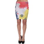 Red White Blue Retro Background, Retro Abstraction, Colored Retro Background Bodycon Skirt