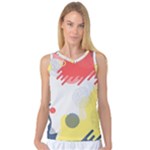 Red White Blue Retro Background, Retro Abstraction, Colored Retro Background Women s Basketball Tank Top