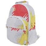 Red White Blue Retro Background, Retro Abstraction, Colored Retro Background Rounded Multi Pocket Backpack