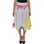 Red White Blue Retro Background, Retro Abstraction, Colored Retro Background Perfect Length Midi Skirt