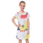 Red White Blue Retro Background, Retro Abstraction, Colored Retro Background Kids  Drop Waist Dress