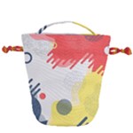 Red White Blue Retro Background, Retro Abstraction, Colored Retro Background Drawstring Bucket Bag
