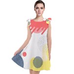 Red White Blue Retro Background, Retro Abstraction, Colored Retro Background Tie Up Tunic Dress