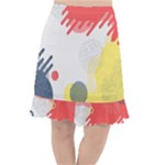 Red White Blue Retro Background, Retro Abstraction, Colored Retro Background Fishtail Chiffon Skirt