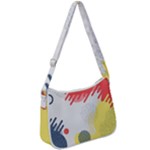 Red White Blue Retro Background, Retro Abstraction, Colored Retro Background Zip Up Shoulder Bag