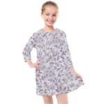 Retro Floral Texture, Beige Floral Retro Background, Vintage Texture Kids  Quarter Sleeve Shirt Dress