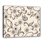 Retro Floral Texture, Light Brown Retro Background Canvas 20  x 16  (Stretched)