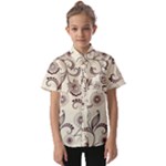 Retro Floral Texture, Light Brown Retro Background Kids  Short Sleeve Shirt