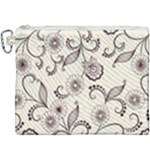 Retro Floral Texture, Light Brown Retro Background Canvas Cosmetic Bag (XXXL)