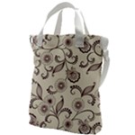 Retro Floral Texture, Light Brown Retro Background Canvas Messenger Bag