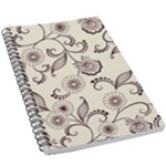 Retro Floral Texture, Light Brown Retro Background 5.5  x 8.5  Notebook