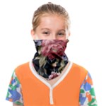 Retro Texture With Flowers, Black Background With Flowers Face Covering Bandana (Kids)