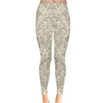 Retro Texture With Ornaments, Vintage Beige Background Everyday Leggings 
