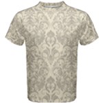 Retro Texture With Ornaments, Vintage Beige Background Men s Cotton T-Shirt