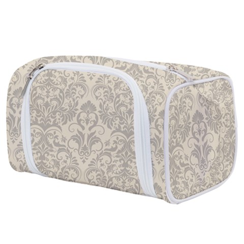Retro Texture With Ornaments, Vintage Beige Background Toiletries Pouch from UrbanLoad.com