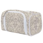 Retro Texture With Ornaments, Vintage Beige Background Toiletries Pouch