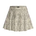 Retro Texture With Ornaments, Vintage Beige Background Mini Flare Skirt