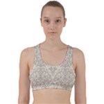 Retro Texture With Ornaments, Vintage Beige Background Back Weave Sports Bra