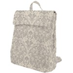 Retro Texture With Ornaments, Vintage Beige Background Flap Top Backpack