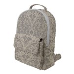 Retro Texture With Ornaments, Vintage Beige Background Flap Pocket Backpack (Large)