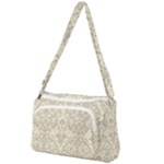 Retro Texture With Ornaments, Vintage Beige Background Front Pocket Crossbody Bag